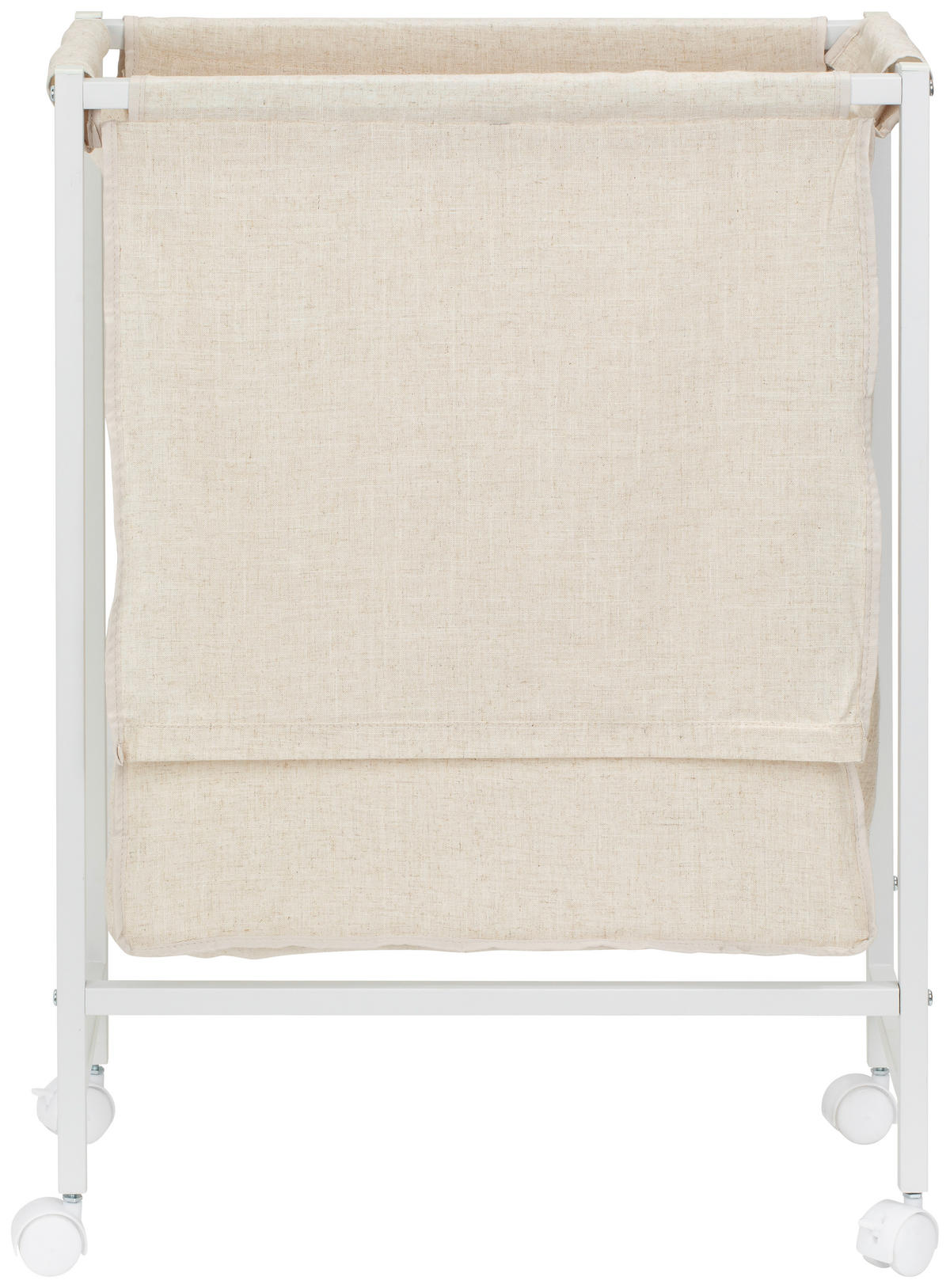 WÄSCHEKORB - Beige/Weiß, MODERN, Textil/Metall (55/78/29cm) - PBJ