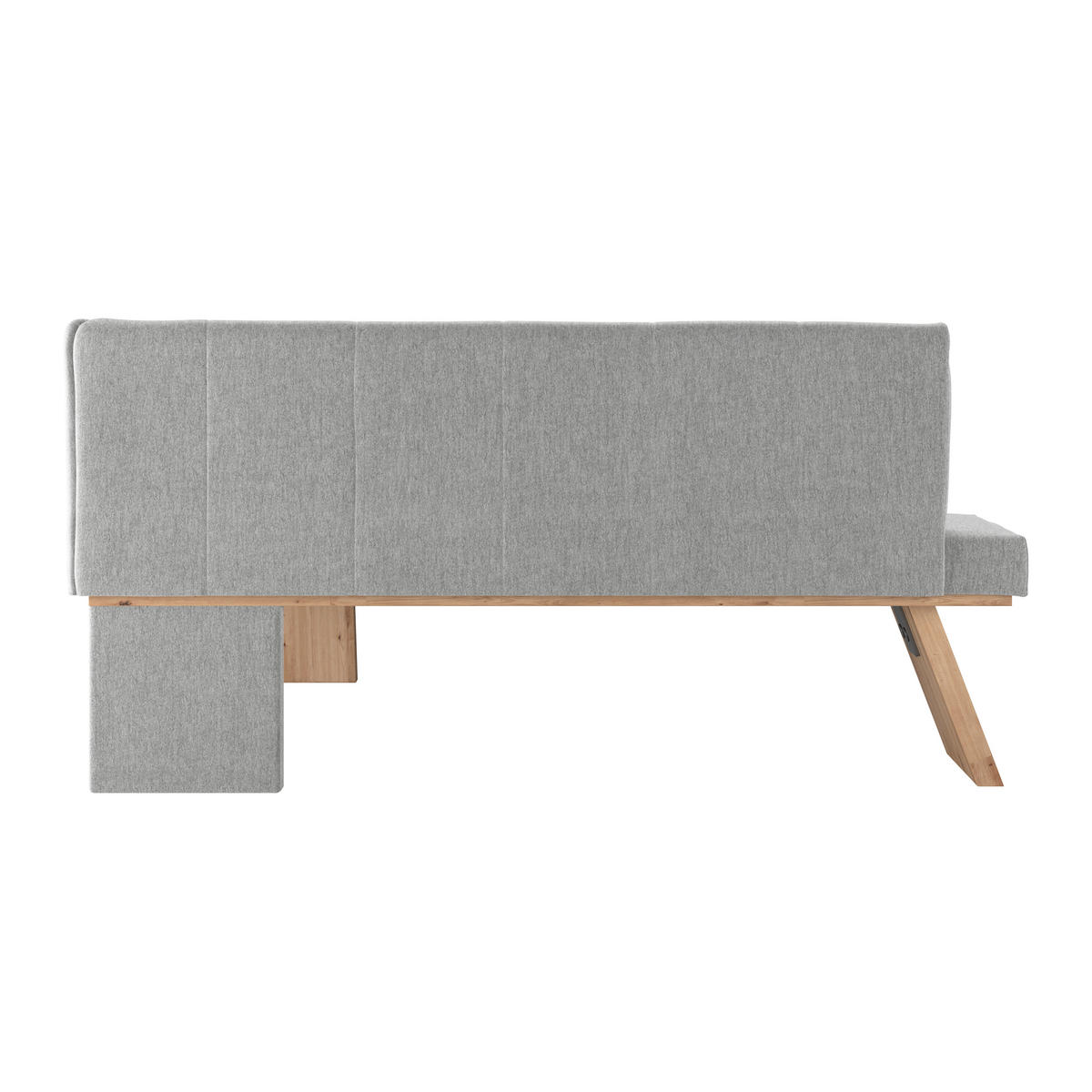 ECKBANK 160/140 cm Webstoff Hellgrau   - Eichefarben/Hellgrau, KONVENTIONELL, Textil (160/140cm)