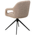 ARMLEHNSTUHL  in Eisen Webstoff  - Schwarz/Cappuccino, Design, Textil/Metall (59,5/85,5/61,5cm) - Novel