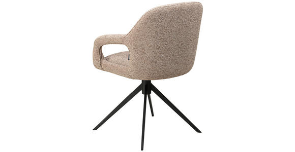 ARMLEHNSTUHL in Eisen Webstoff - Schwarz/Cappuccino, Design, Textil/Metall (59,5/85,5/61,5cm) - Novel