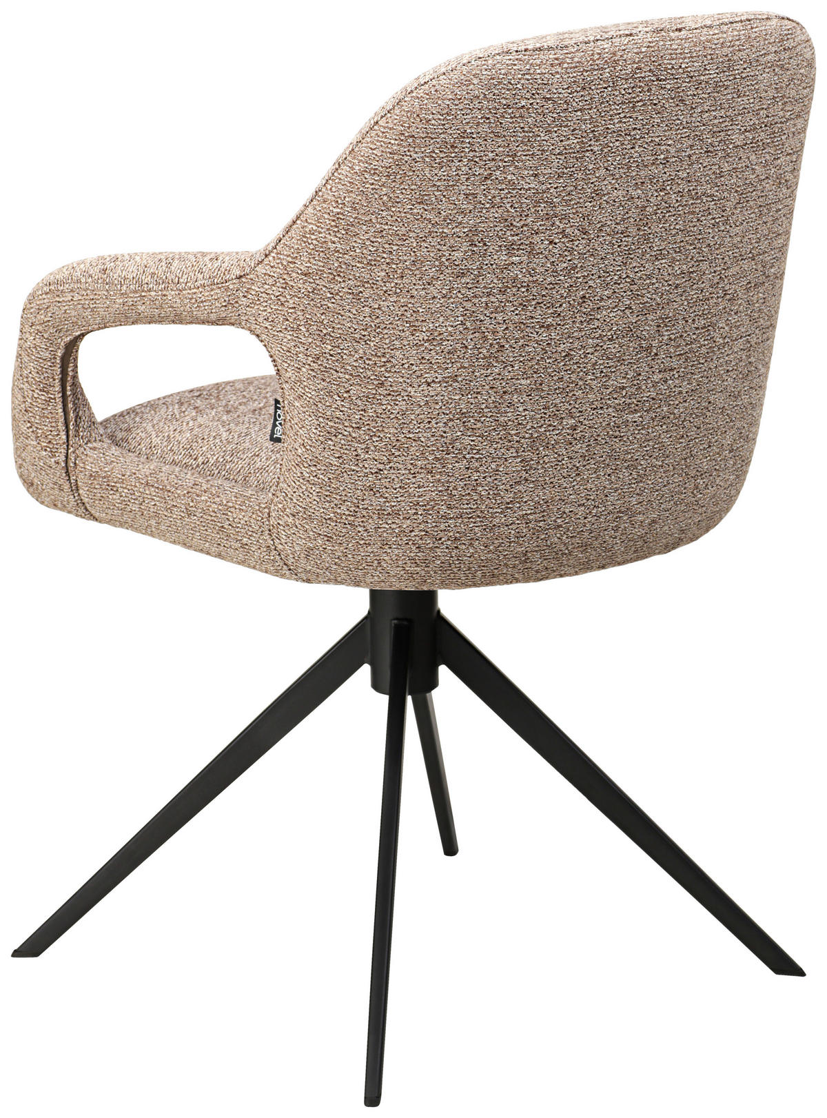 ARMLEHNSTUHL  in Eisen Webstoff  - Schwarz/Cappuccino, Design, Textil/Metall (59,5/85,5/61,5cm) - Novel