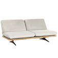 SCHLAFSOFA Palermo in Echtleder Weiß  - Beige/Schwarz, Design, Leder/Holz (204/92/90cm) - Dieter Knoll