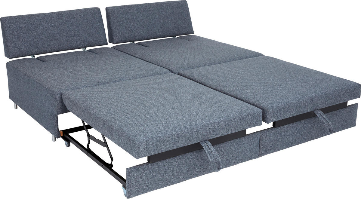 SCHLAFSOFA Violett  - Chromfarben/Violett, Design, Textil/Metall (192/77-88/110-120cm) - Bali