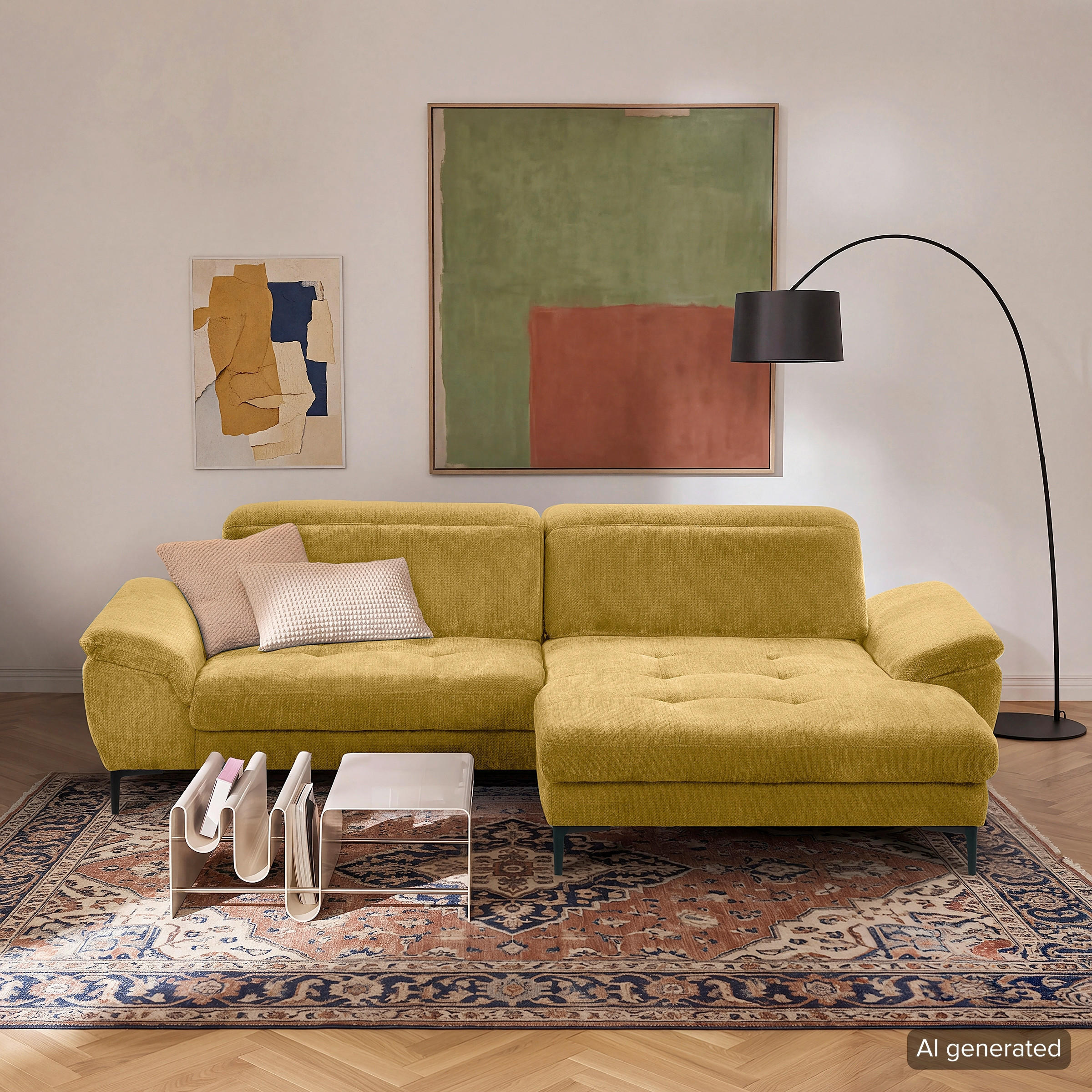 Livetastic Ecksofa Prado Senfgelb 268x195 cm