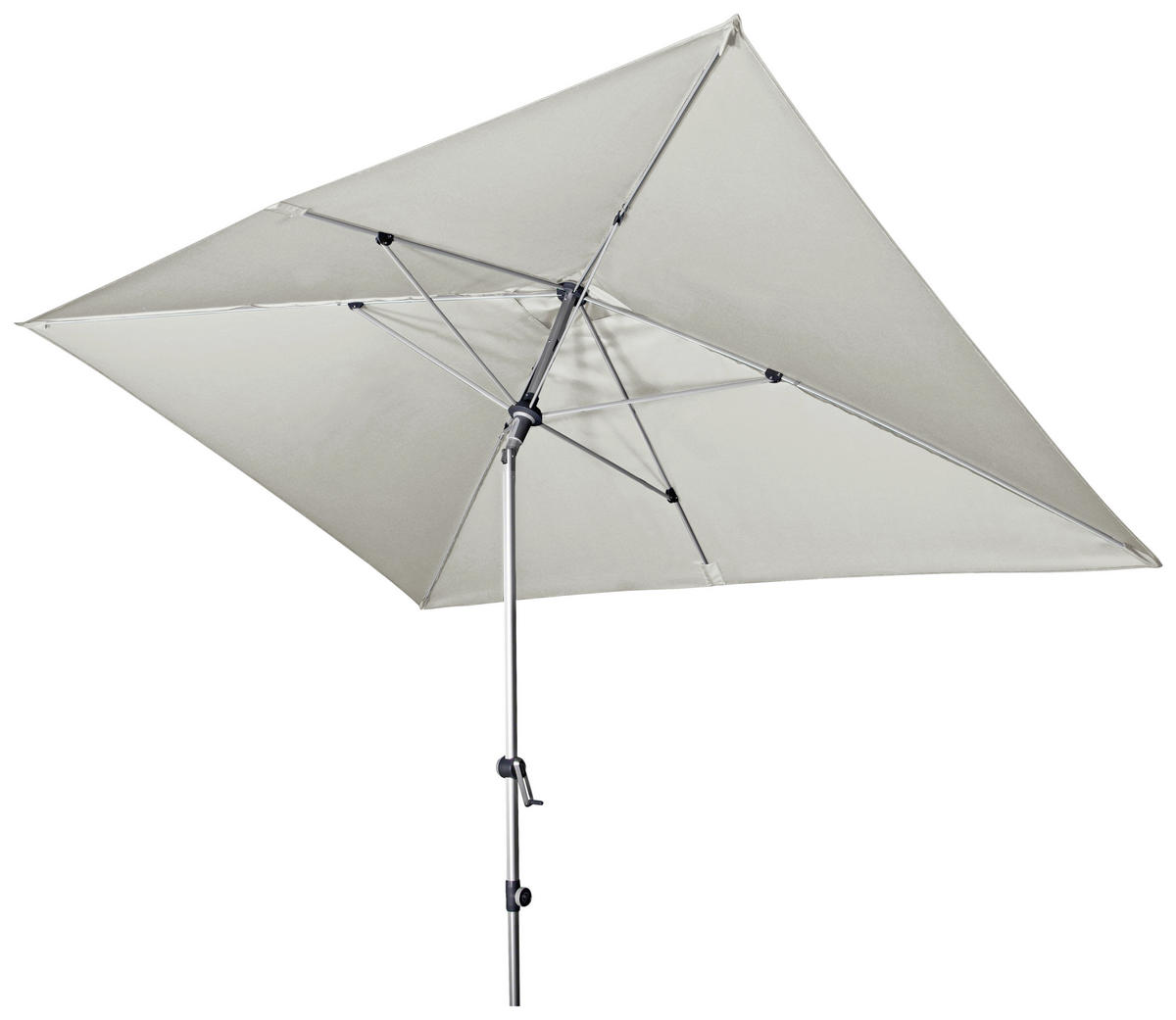 SONNENSCHIRM 300x200 cm Hellgrau  - Hellgrau/Alufarben, Basics, Textil/Metall (300/200cm) - Doppler