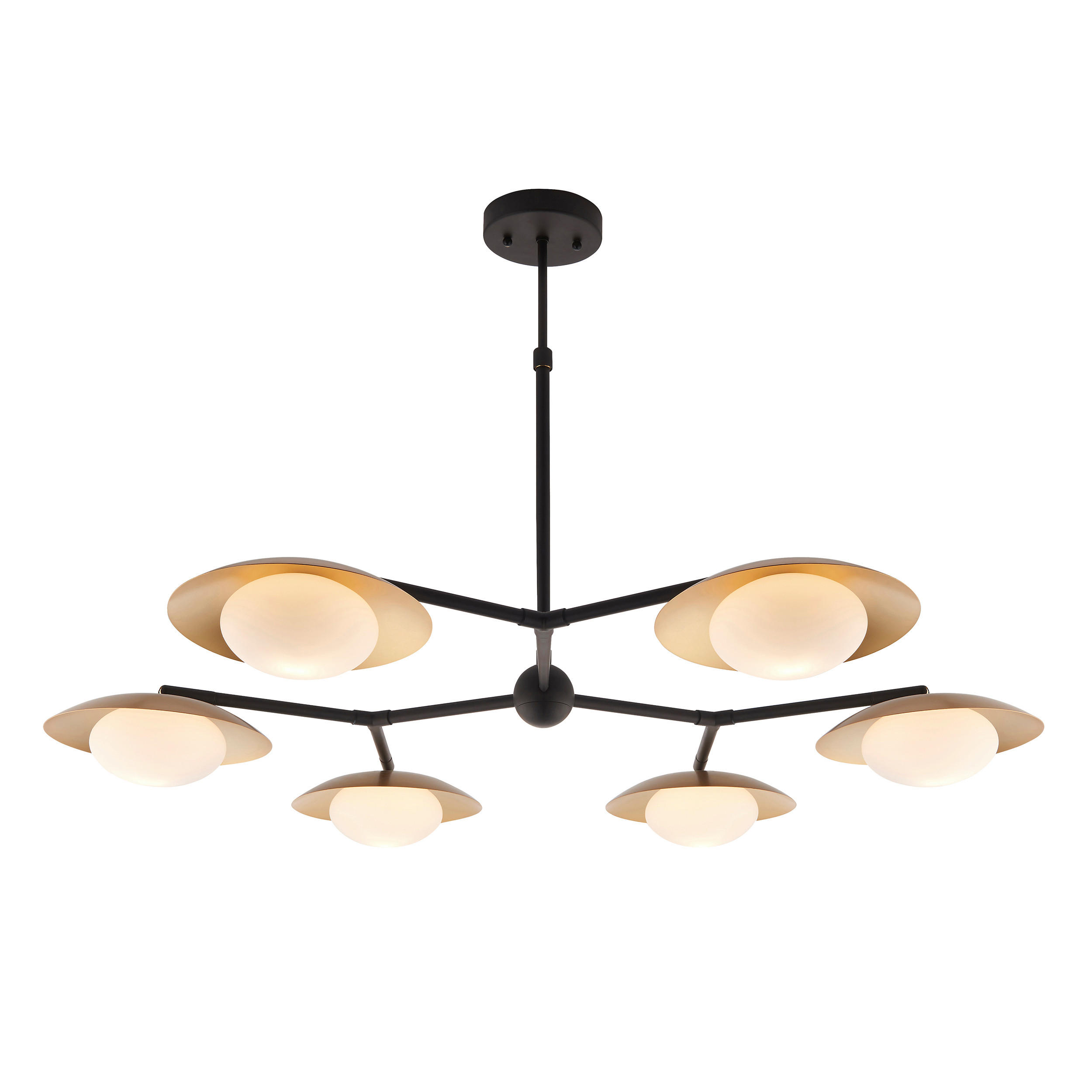 HÄNGELEUCHTE Endon Ruffle 85/47-73 cm   - Goldfarben/Opal, KONVENTIONELL, Glas (85/47-73cm) - ENDON