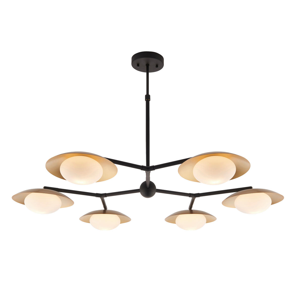 HÄNGELEUCHTE Endon Ruffle 85/47-73 cm   - Goldfarben/Opal, KONVENTIONELL, Glas (85/47-73cm) - ENDON