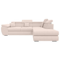 ECKSOFA Creme Struktur  - Chromfarben/Creme, KONVENTIONELL, Kunststoff/Textil (282/205cm) - Carryhome