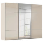 SCHWEBETÜRENSCHRANK 271/223/68 cm 3-türig Champagner  - Champagner/Alufarben, KONVENTIONELL, Glas/Holzwerkstoff (271/223/68cm) - Novel