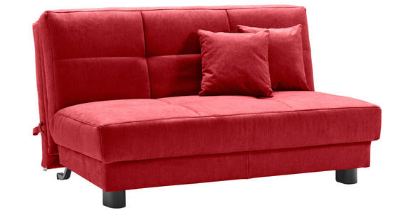 SCHLAFSOFA Mikrovelours Rot  - Rot/Schwarz, KONVENTIONELL, Textil/Metall (145/85/100cm) - Carryhome