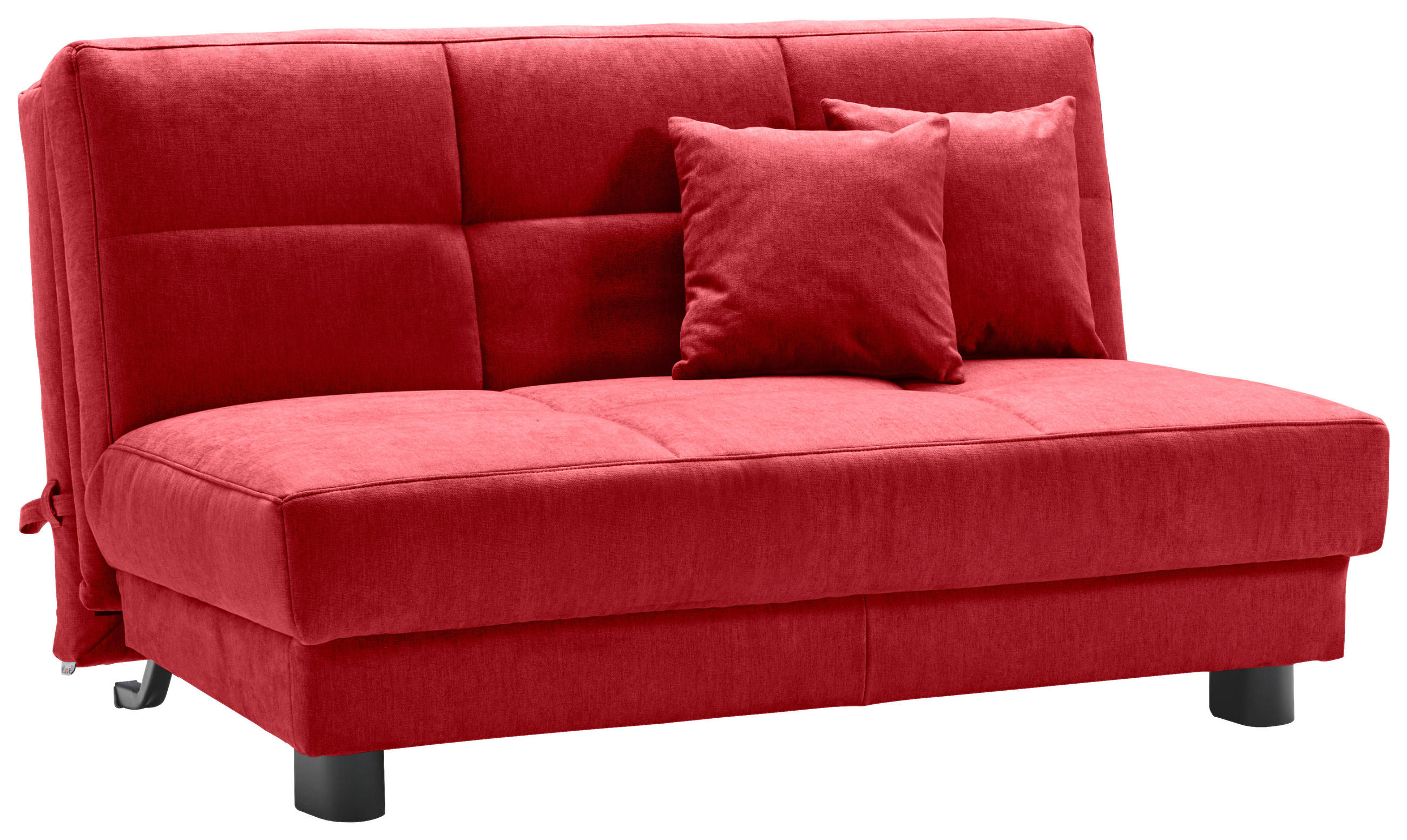 SCHLAFSOFA Mikrovelours Rot  - Rot/Schwarz, KONVENTIONELL, Textil/Metall (145/85/100cm) - Carryhome
