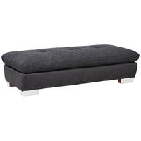 HOCKER in Textil Dunkelgrau  - Chromfarben/Dunkelgrau, Design, Textil (156/43/74cm) - Xora