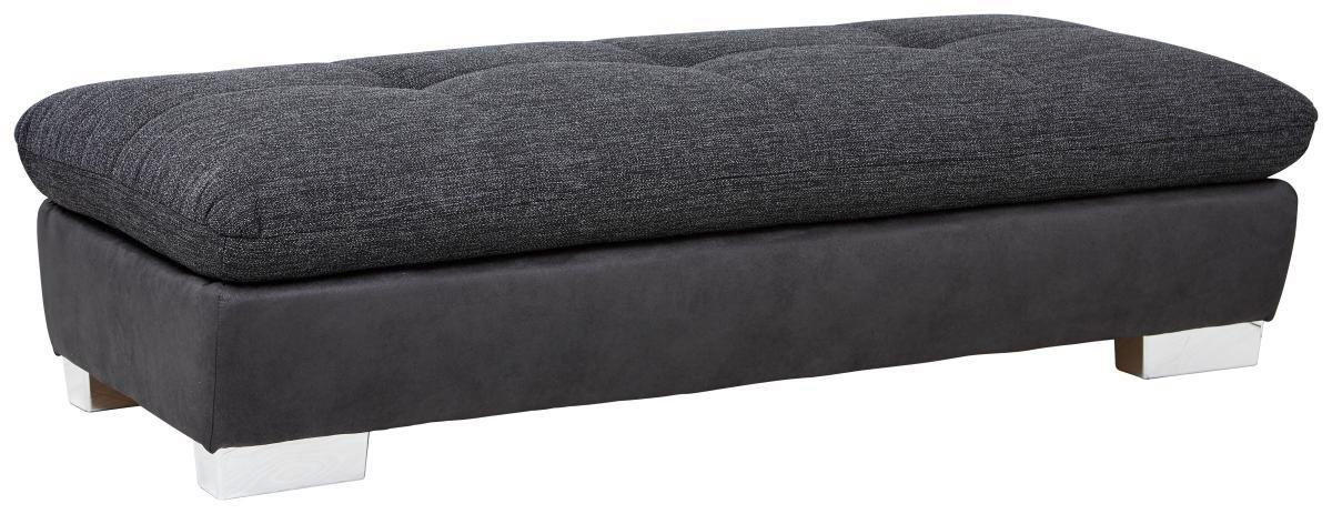 HOCKER in Textil Dunkelgrau  - Chromfarben/Dunkelgrau, Design, Textil (156/43/74cm) - Xora