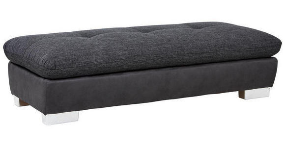 HOCKER Chenille Dunkelgrau  - Chromfarben/Dunkelgrau, Design, Textil (156/43/74cm) - Xora