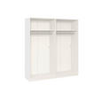 DREHTÜRENSCHRANK  in Weiß  - Chromfarben/Weiß, Design, Holzwerkstoff (203/215/59cm) - Carryhome