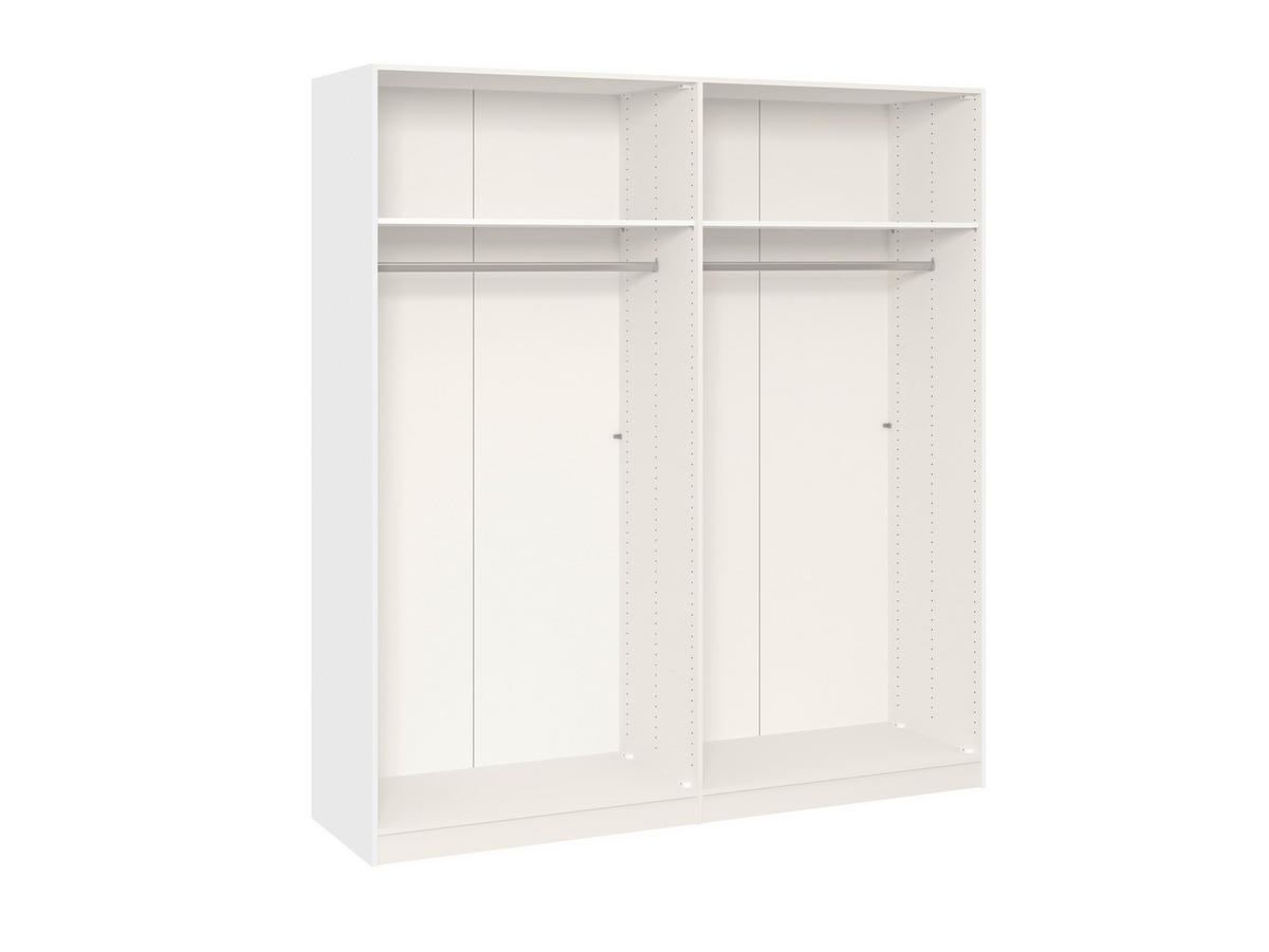 DREHTÜRENSCHRANK in Weiss  - Chromfarben/Weiss, Design, Holzwerkstoff (203/215/59cm) - Carryhome
