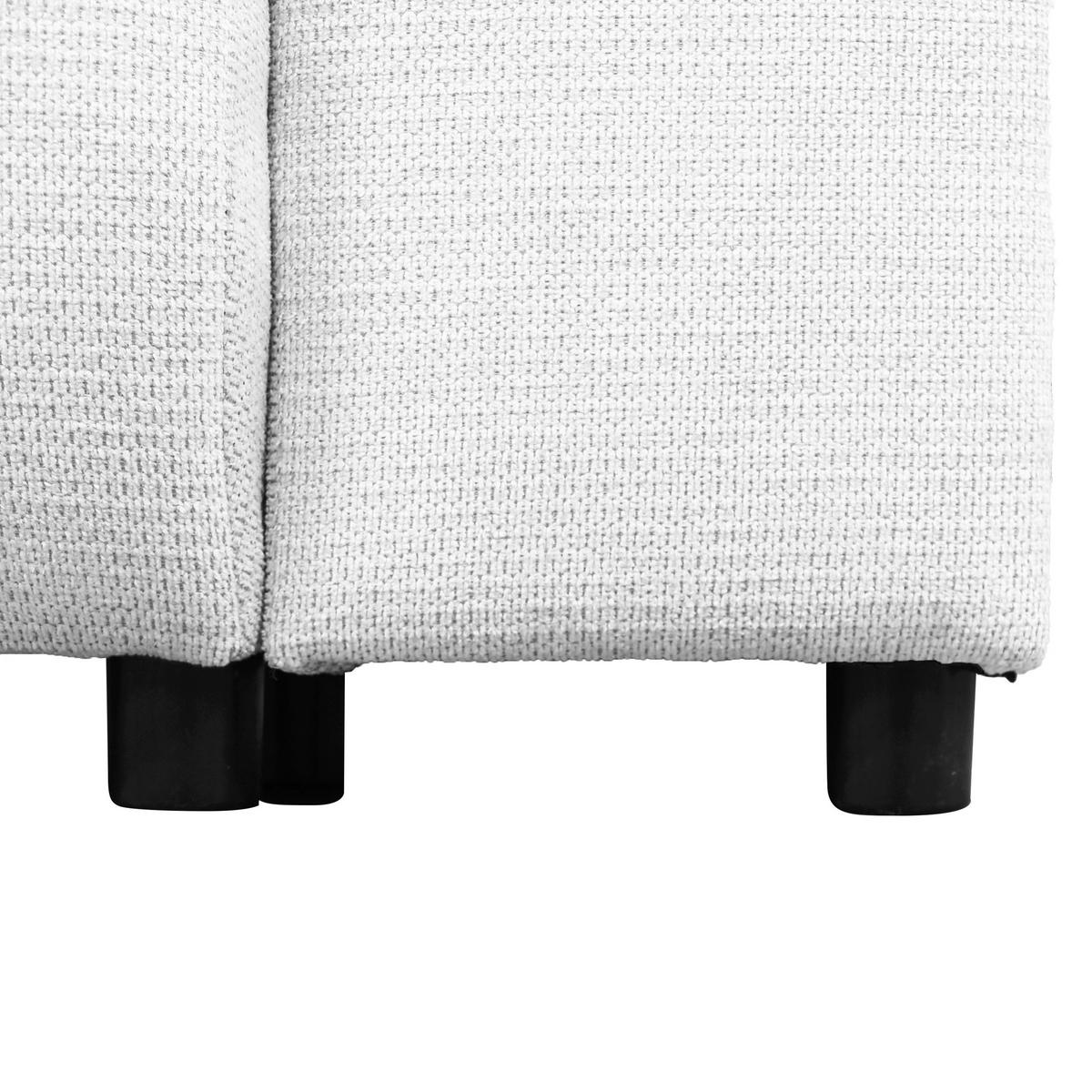 ECKSOFA Creme Struktur  - Creme/Schwarz, Design, Kunststoff/Textil (160/250cm) - MID.YOU