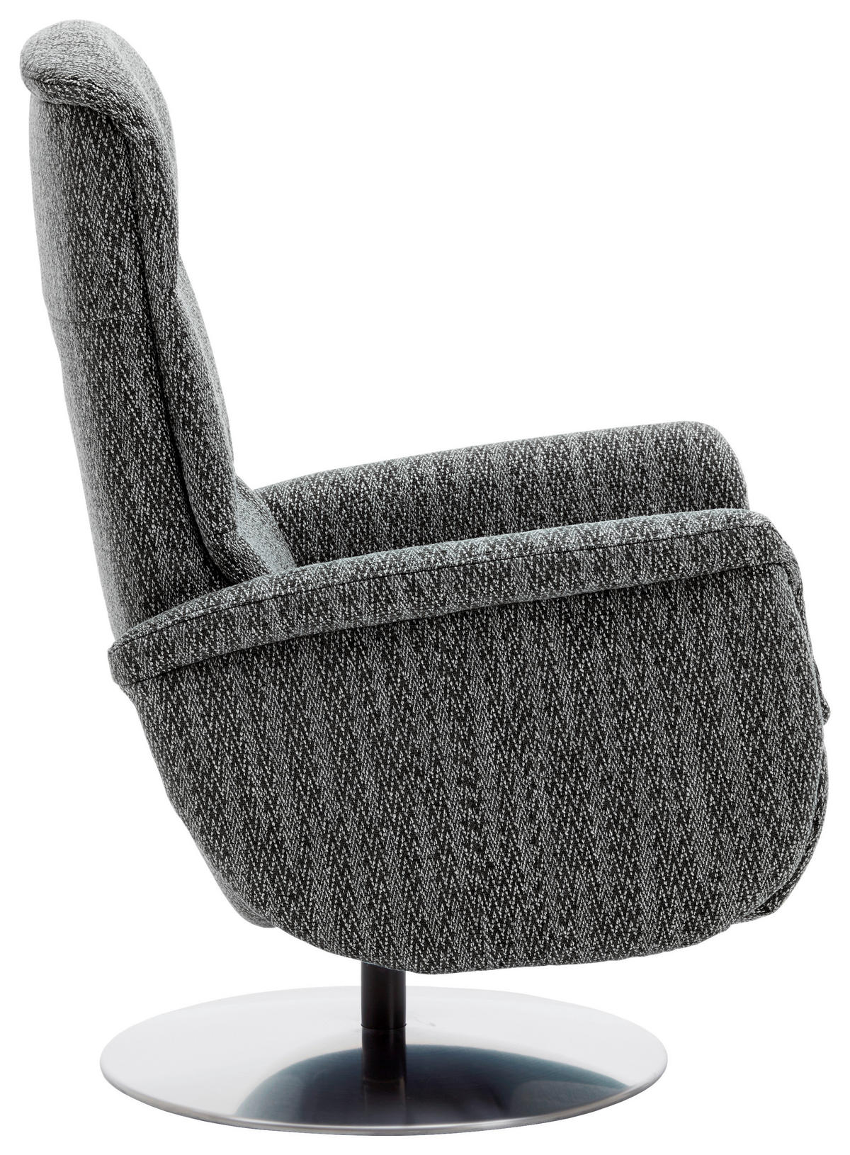 RELAXSESSEL in Textil Schwarz  - Edelstahlfarben/Schwarz, Design, Textil/Metall (71/112/83cm) - Dieter Knoll