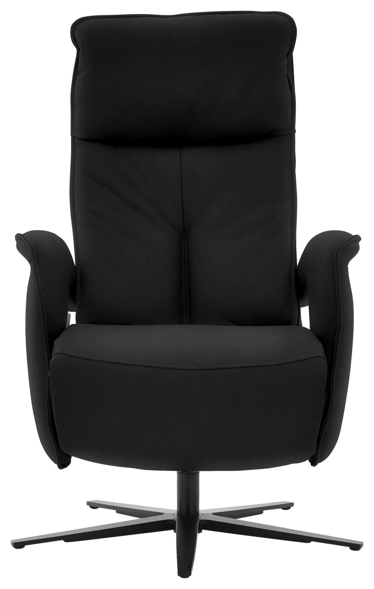 RELAXSESSEL in Leder Schwarz  - Schwarz, Design, Leder/Metall (77/110/87cm) - Valdera