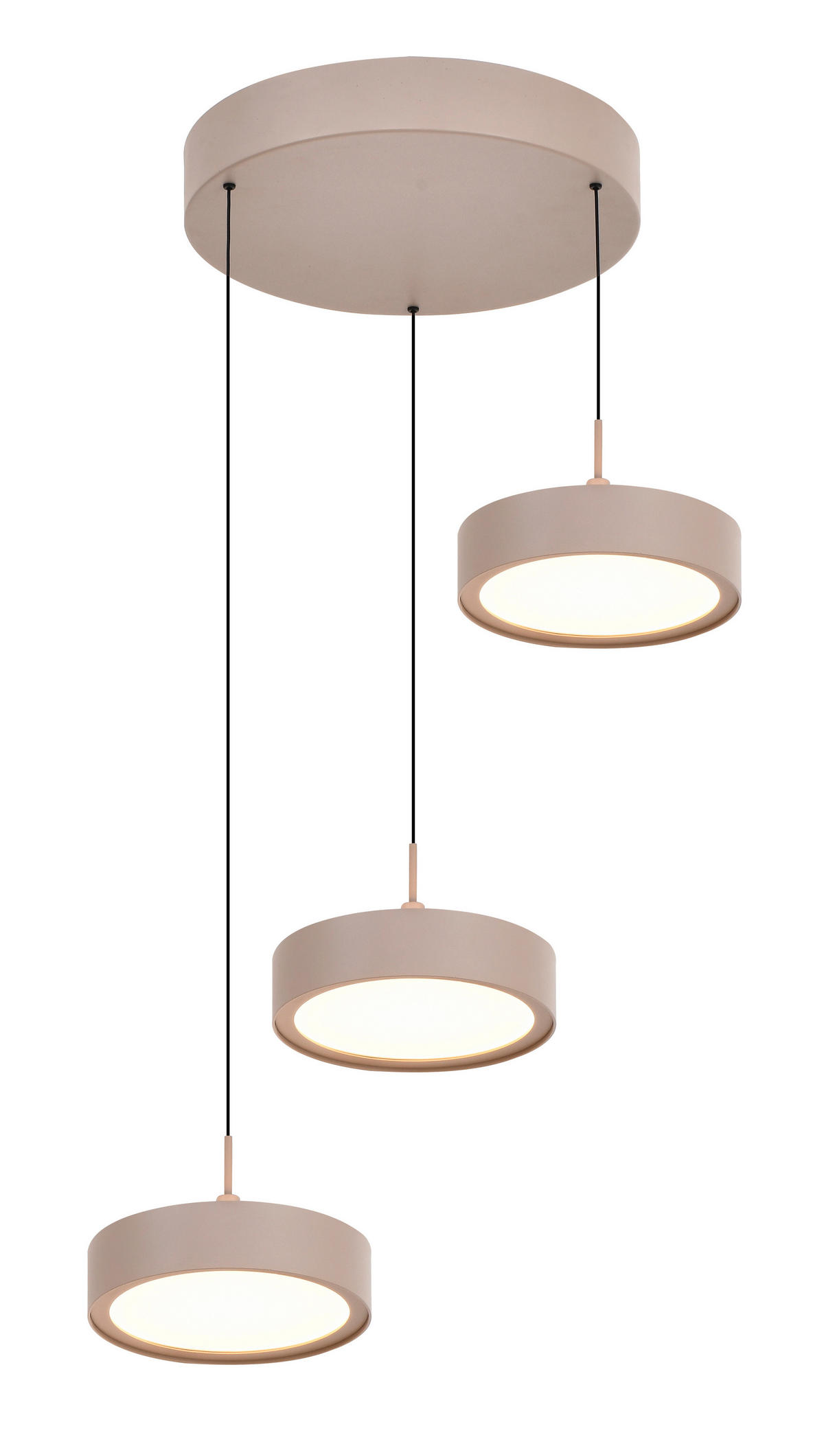 LED-HÄNGELEUCHTE Valensole 42,5/150/42,5 cm  - Sandfarben, Design, Metall (42,5/150/42,5cm)