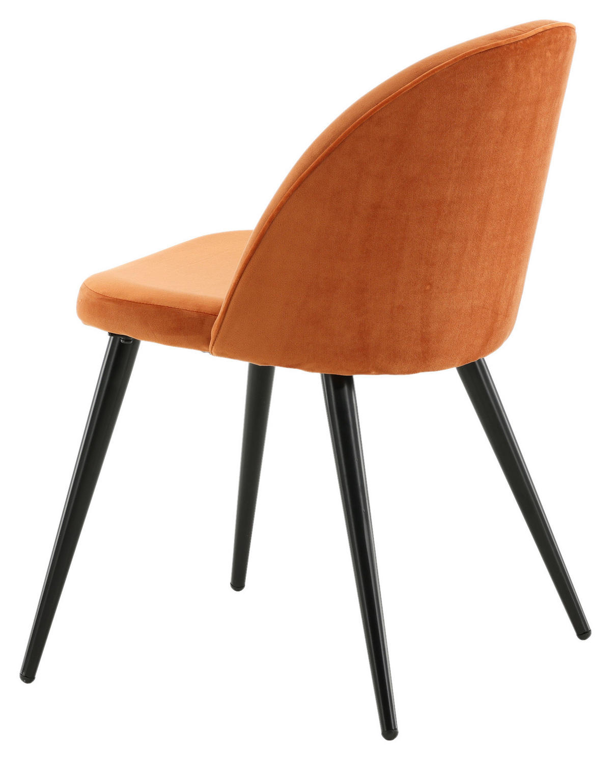 STUHL-SET 2 Stück  in Stahl Velours Metall, Textil  - Schwarz/Orange, Design, Textil/Metall (57/76.5/50cm) - Livetastic
