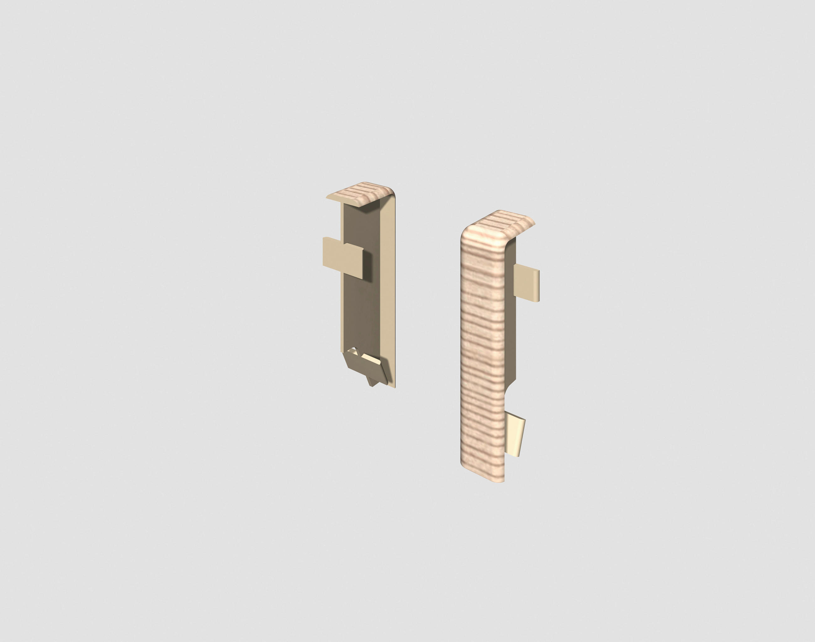 SOCKELLEISTENVERBINDUNGSSTÜCK Braun, Eschefarben  - Eschefarben/Braun, KONVENTIONELL, Kunststoff (1.6/1.2/5.9cm) - Egger Holzwerkstoffe