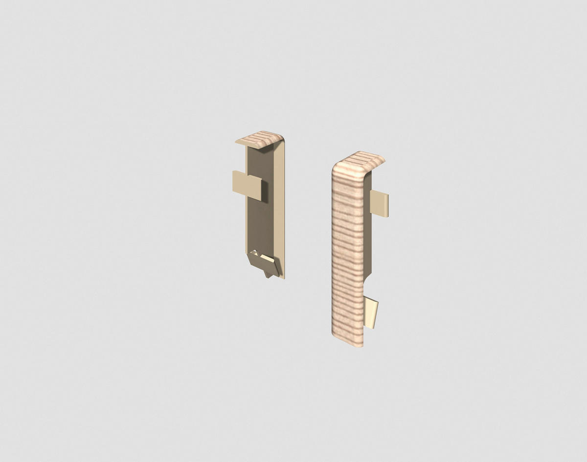 SOCKELLEISTENVERBINDUNGSSTÜCK Braun, Eschefarben  - Eschefarben/Braun, KONVENTIONELL, Kunststoff (1.6/1.2/5.9cm) - Egger Holzwerkstoffe
