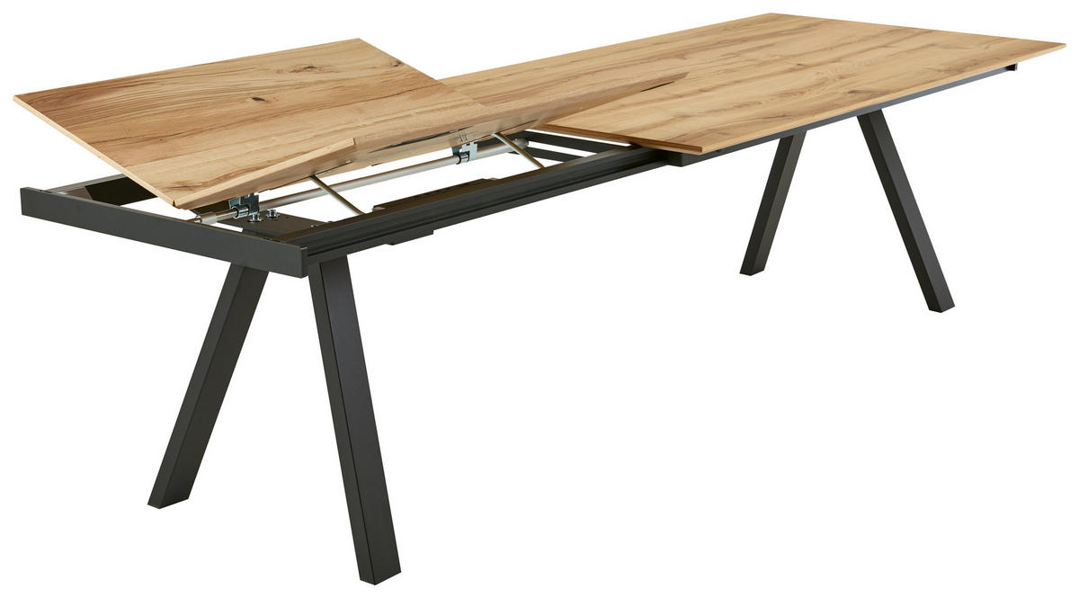 ESSTISCH in Holz, Metall 190-290/100/75 cm  - Wildeiche/Anthrazit, KONVENTIONELL, Holz/Metall (190-290/100/75cm) - Venjakob