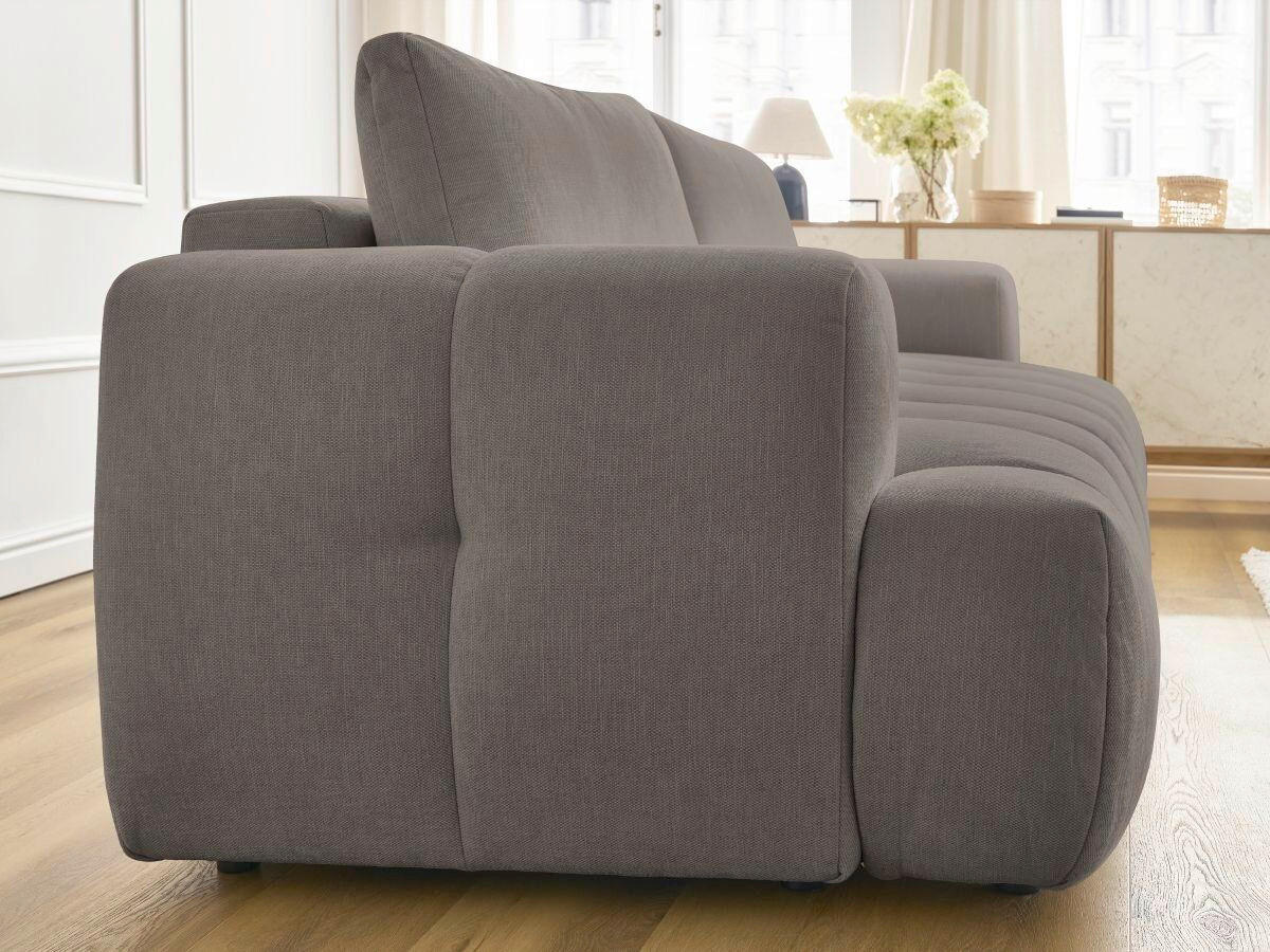 SCHLAFSOFA FUJI Leinenoptik Taupe  inkl.  - Taupe/Schwarz, MODERN, Kunststoff/Textil (251/113/88cm)