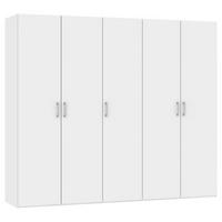 DREHTÜRENSCHRANK 253/236/59 cm 5-türig Weiß  - Chromfarben/Weiß, Design, Holzwerkstoff (253/236/59cm) - Boxxx
