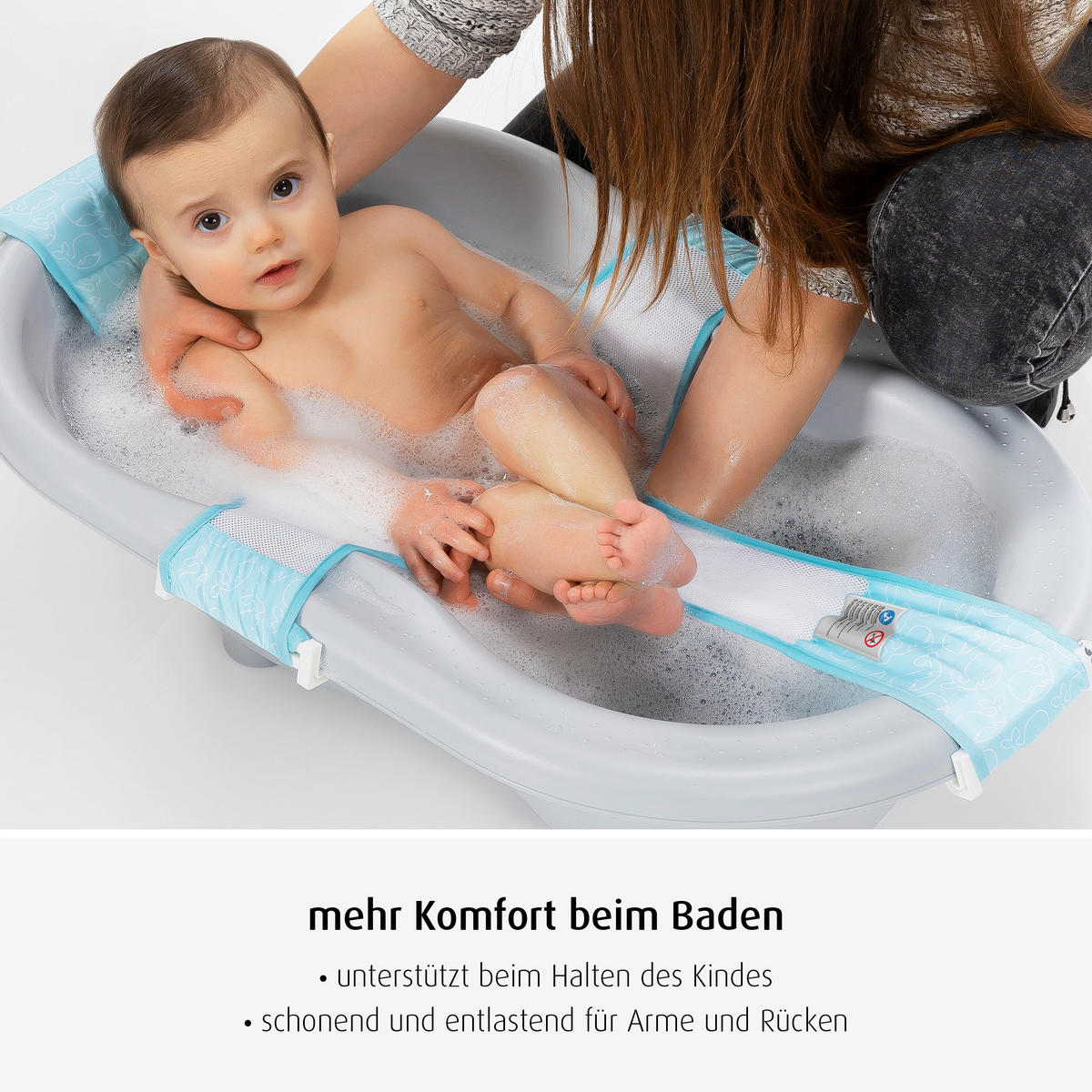 BADEWANNENEINSATZ  - Pastellblau/Weiß, Basics, Kunststoff (64/100cm) - Reer