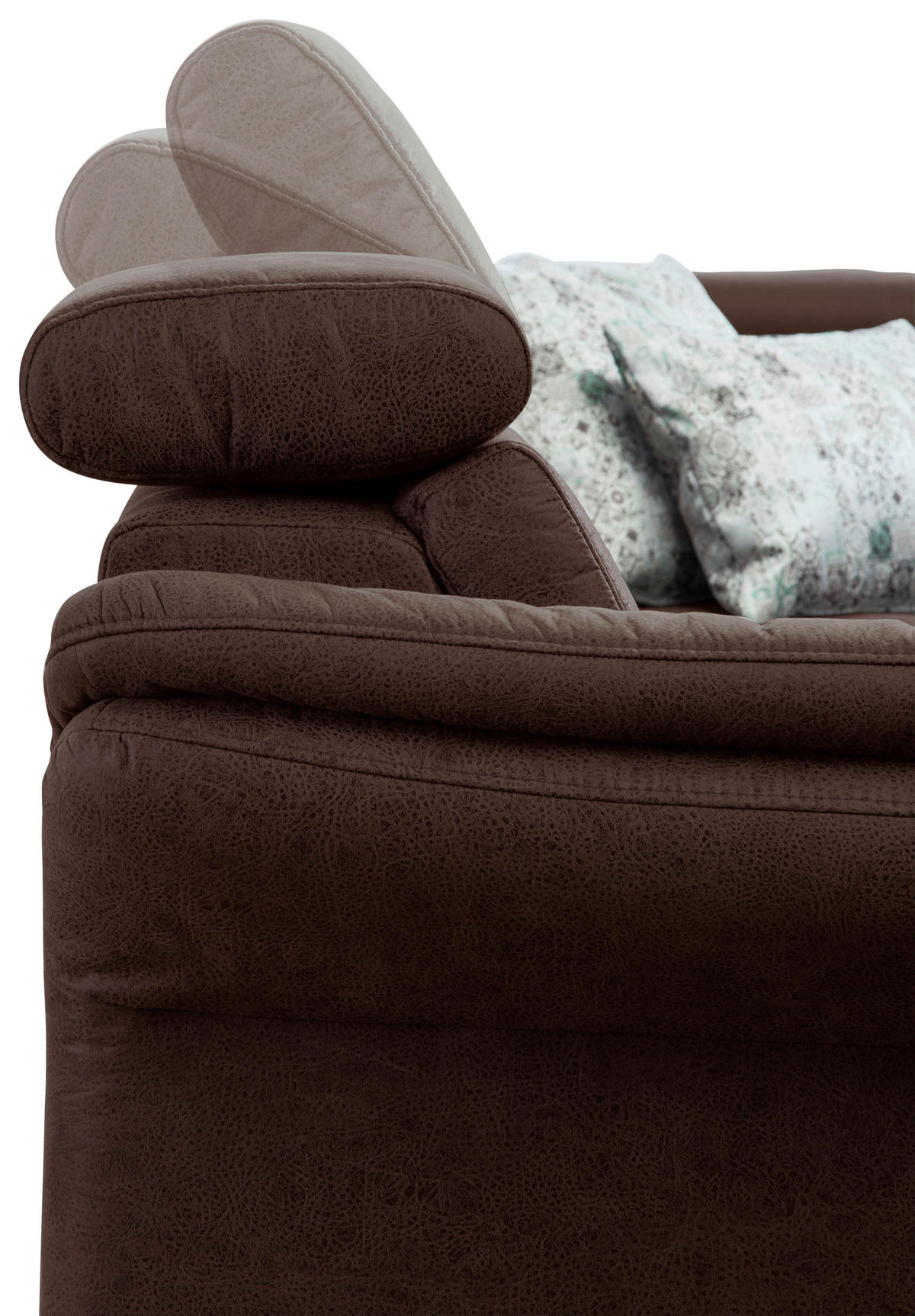 WOHNLANDSCHAFT in Mikrofaser Cognac  - Cognac/Schwarz, Konventionell, Textil/Metall (193/317/165cm) - Sit & More