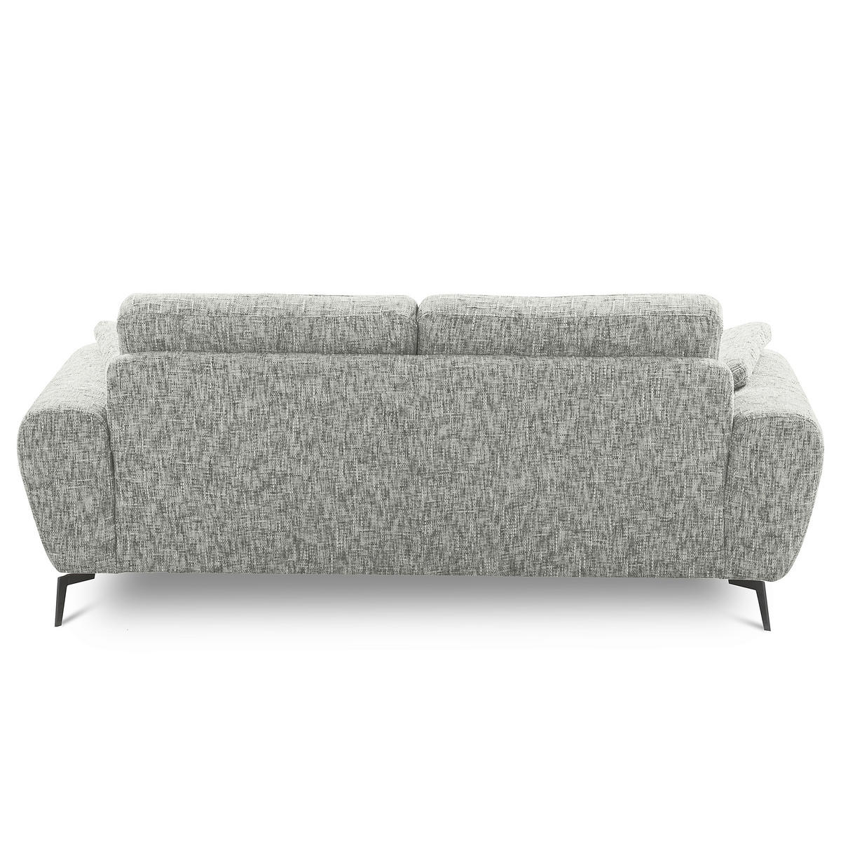 2-SITZER-SOFA Webstoff Grau  - Schwarz/Grau, Design, Textil/Metall (157/85/92cm) - Livetastic