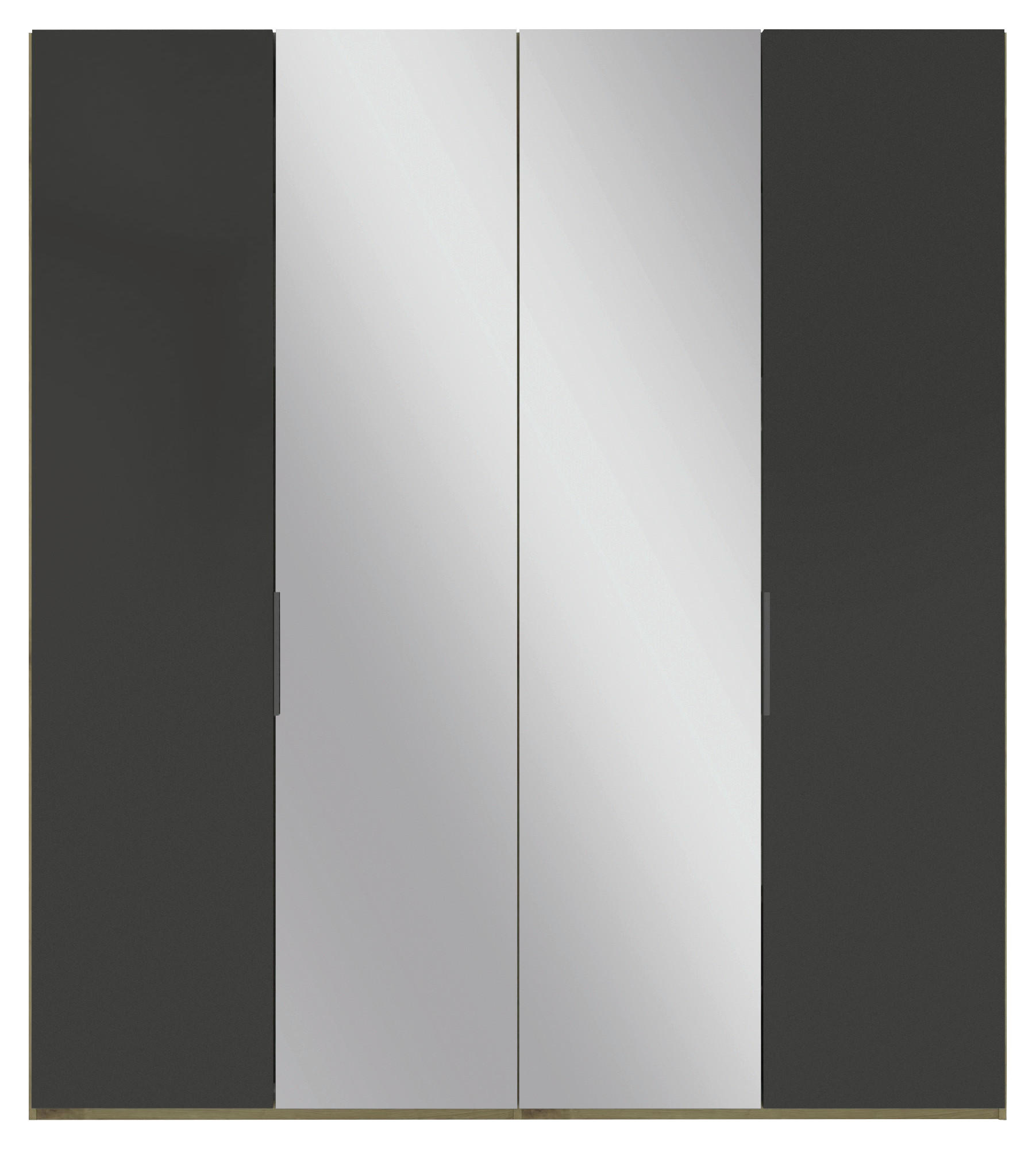 DREHTÜRENSCHRANK 200/223/62 cm 4-türig Anthrazit, Eiche Artisan  - Anthrazit/Schwarz, KONVENTIONELL, Glas/Holzwerkstoff (200/223/62cm) - Novel