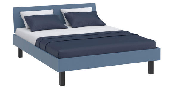 BETT 160/200 cm,  in Blau  - Blau/Schwarz, Design, Metall (160/200cm) - Xora