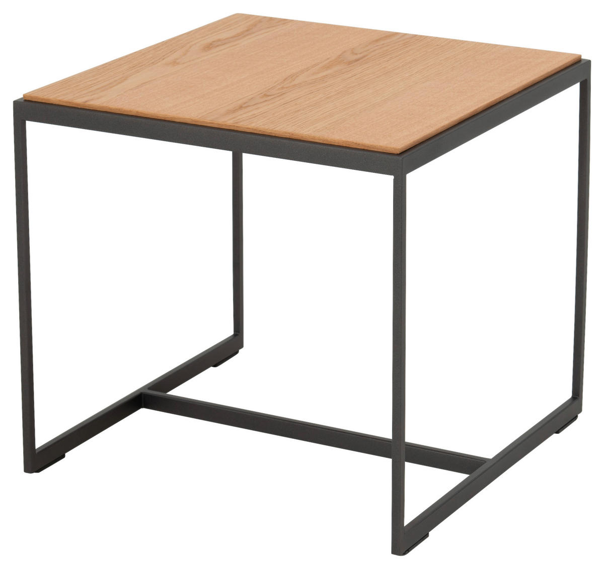 BEISTELLTISCH in Holz 45/45/42 cm  - Eichefarben/Anthrazit, Design, Holz/Metall (45/45/42cm) - Johann Jakob