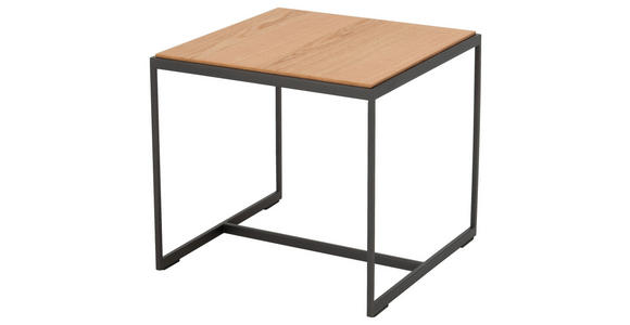 BEISTELLTISCH in Holz 45/45/42 cm - Eichefarben/Anthrazit, Design, Holz/Metall (45/45/42cm) - Johann Jakob