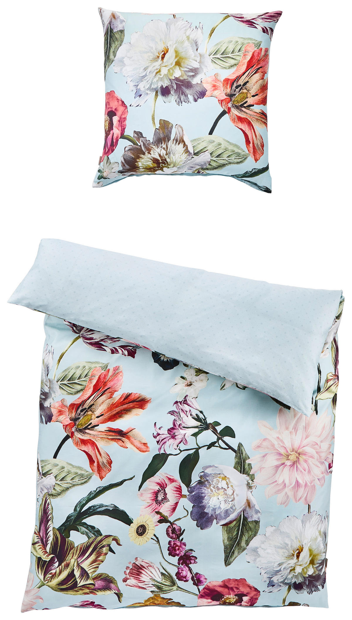 WENDEBETTWÄSCHE FILOU Satin 135/200 cm  - Pastellblau, KONVENTIONELL, Textil (135/200cm) - Essenza