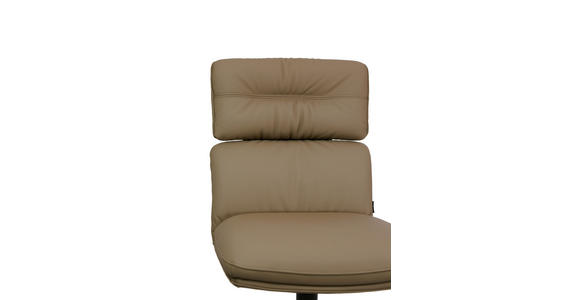 STUHL  in Eisen Echtleder pigmentiert Metall, Leder  - Taupe/Schwarz, Design, Leder/Metall (50/92/64,5cm) - Dieter Knoll