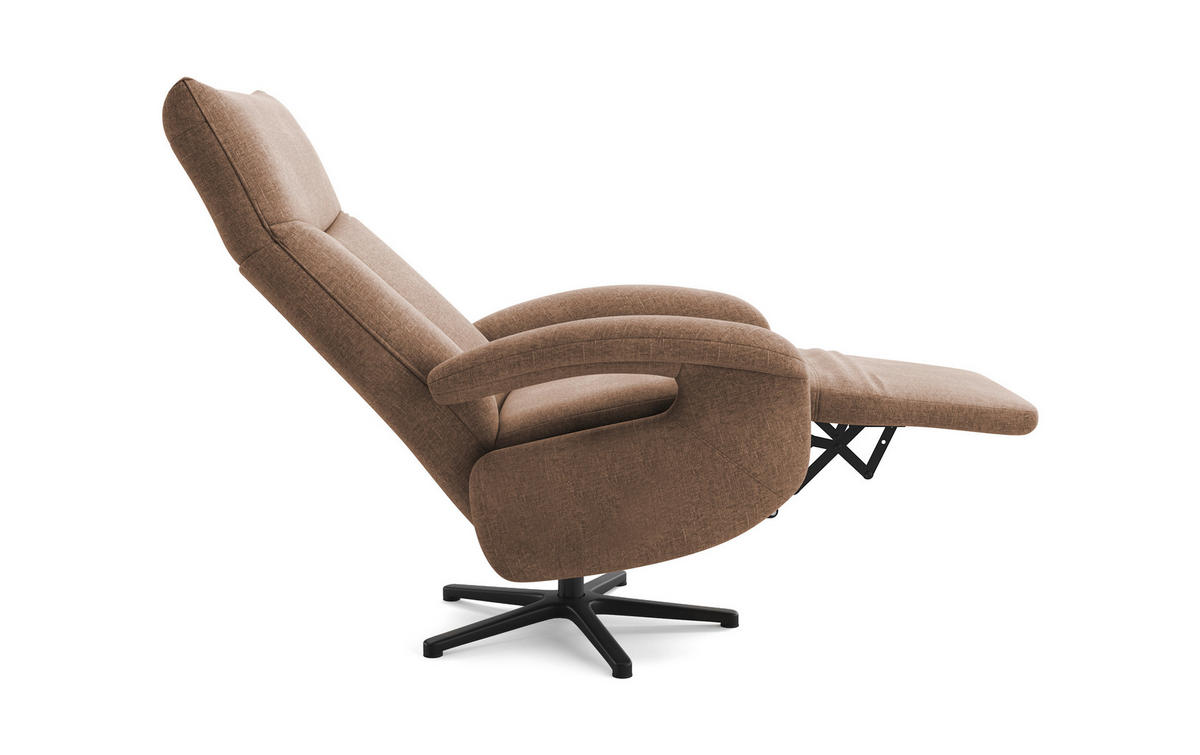SESSEL in Flachgewebe Hellbraun  - Hellbraun/Schwarz, Konventionell, Textil/Metall (74/112/82cm) - Sit & More