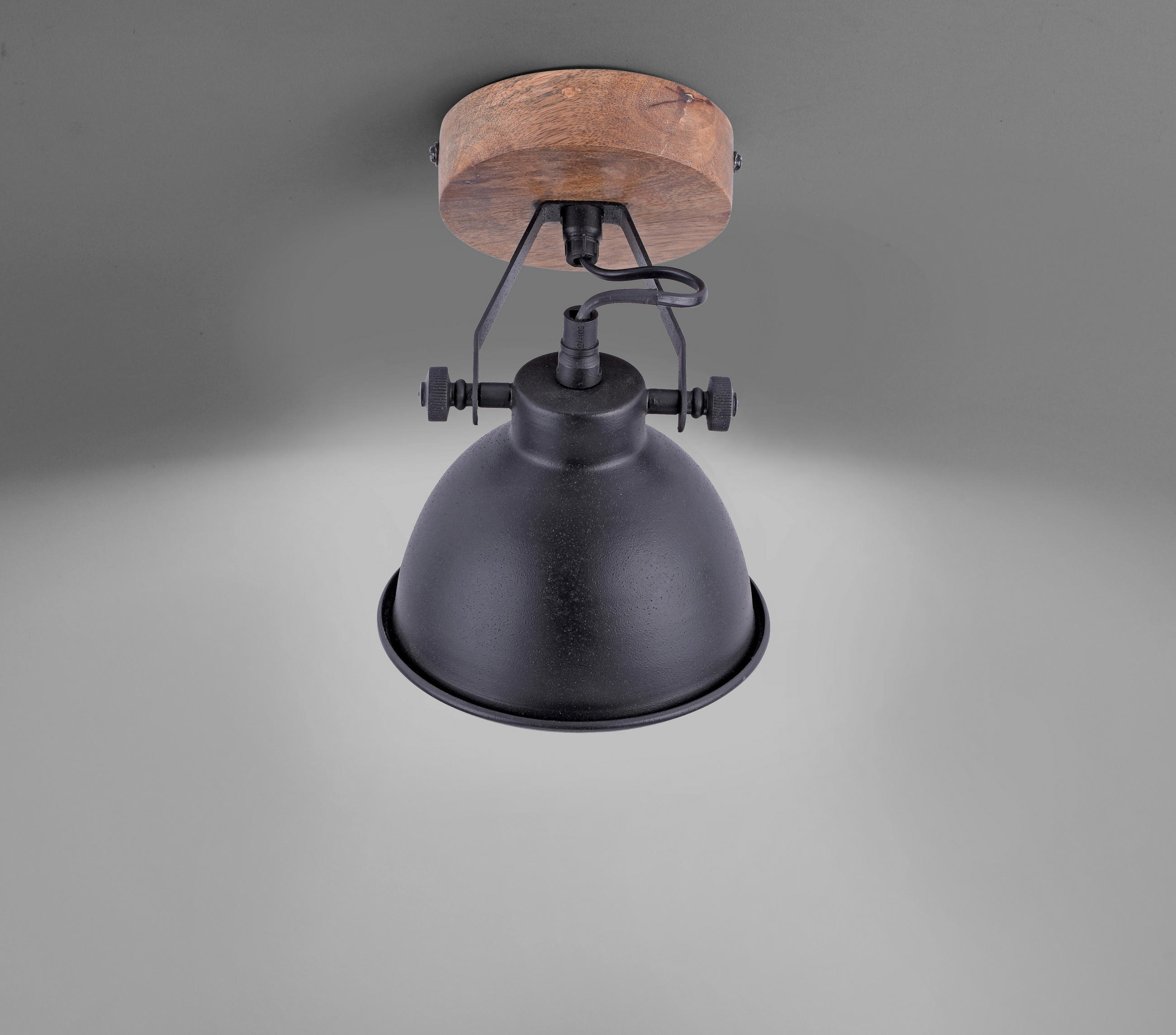 DECKENLEUCHTE SAMIA 16,5/15/21,5 cm   - Schwarz, Trend, Holz/Metall (16,5/15/21,5cm)