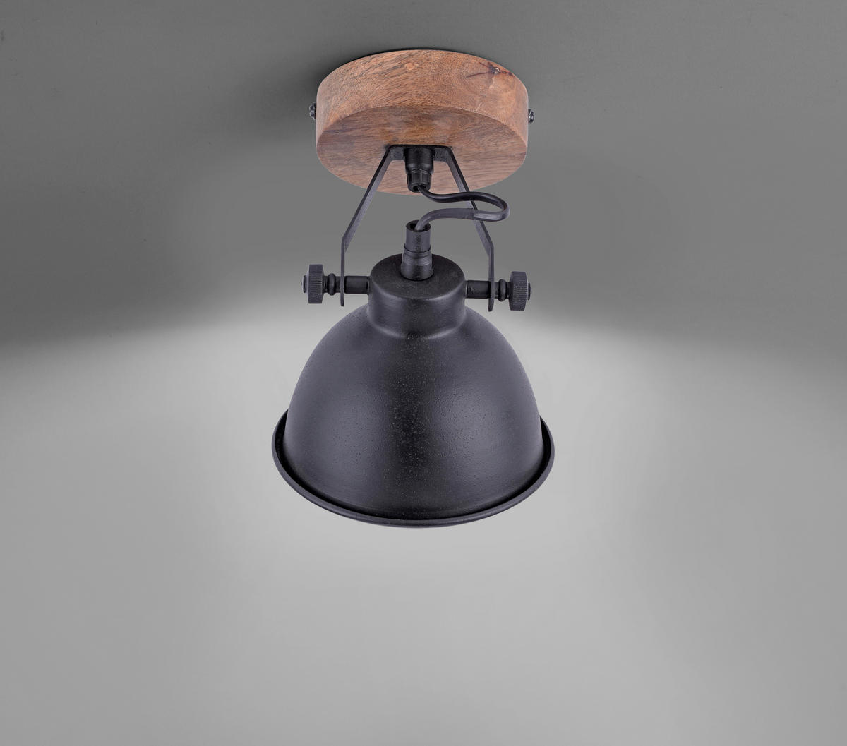 DECKENLEUCHTE SAMIA 16,5/15/21,5 cm   - Schwarz, Trend, Holz/Metall (16,5/15/21,5cm)