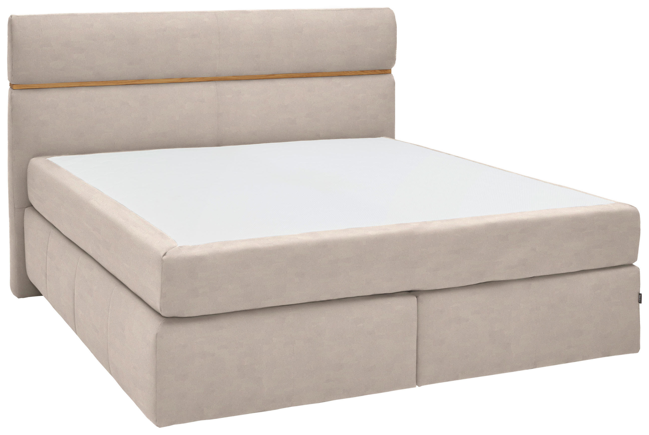 BOXSPRINGBETT 180/200 cm  in Beige, Eichefarben  - Eichefarben/Beige, KONVENTIONELL, Holz/Kunststoff (180/200cm) - Dieter Knoll