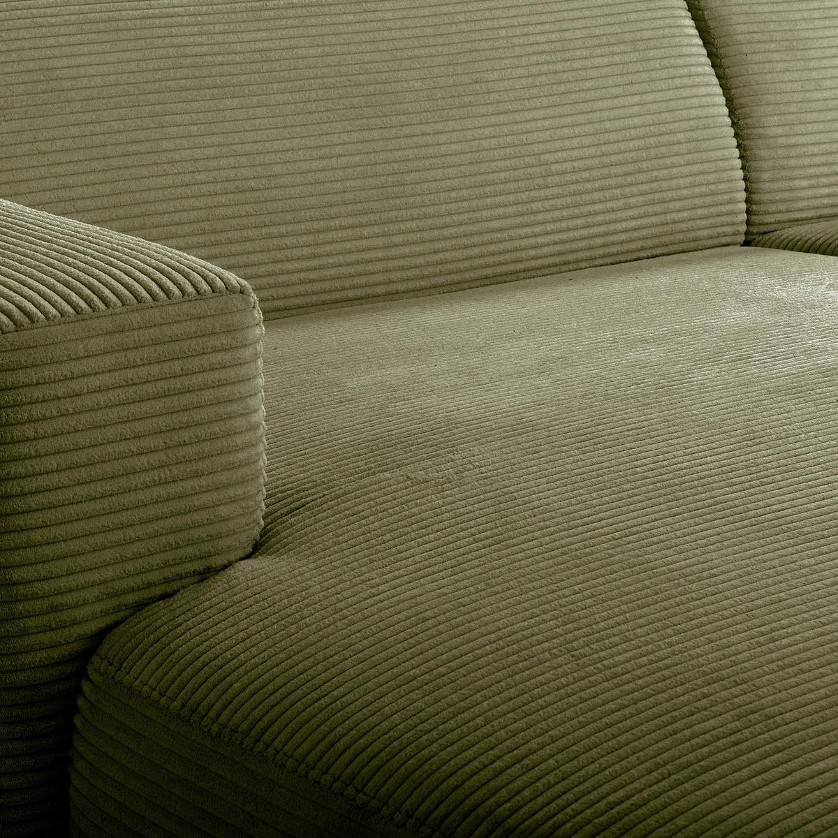 ECKSOFA RENO Grün Cord Relaxfunktion, Kopfteilverstellung  - Schwarz/Grün, Design, Kunststoff/Textil (184/248cm) - Livetastic