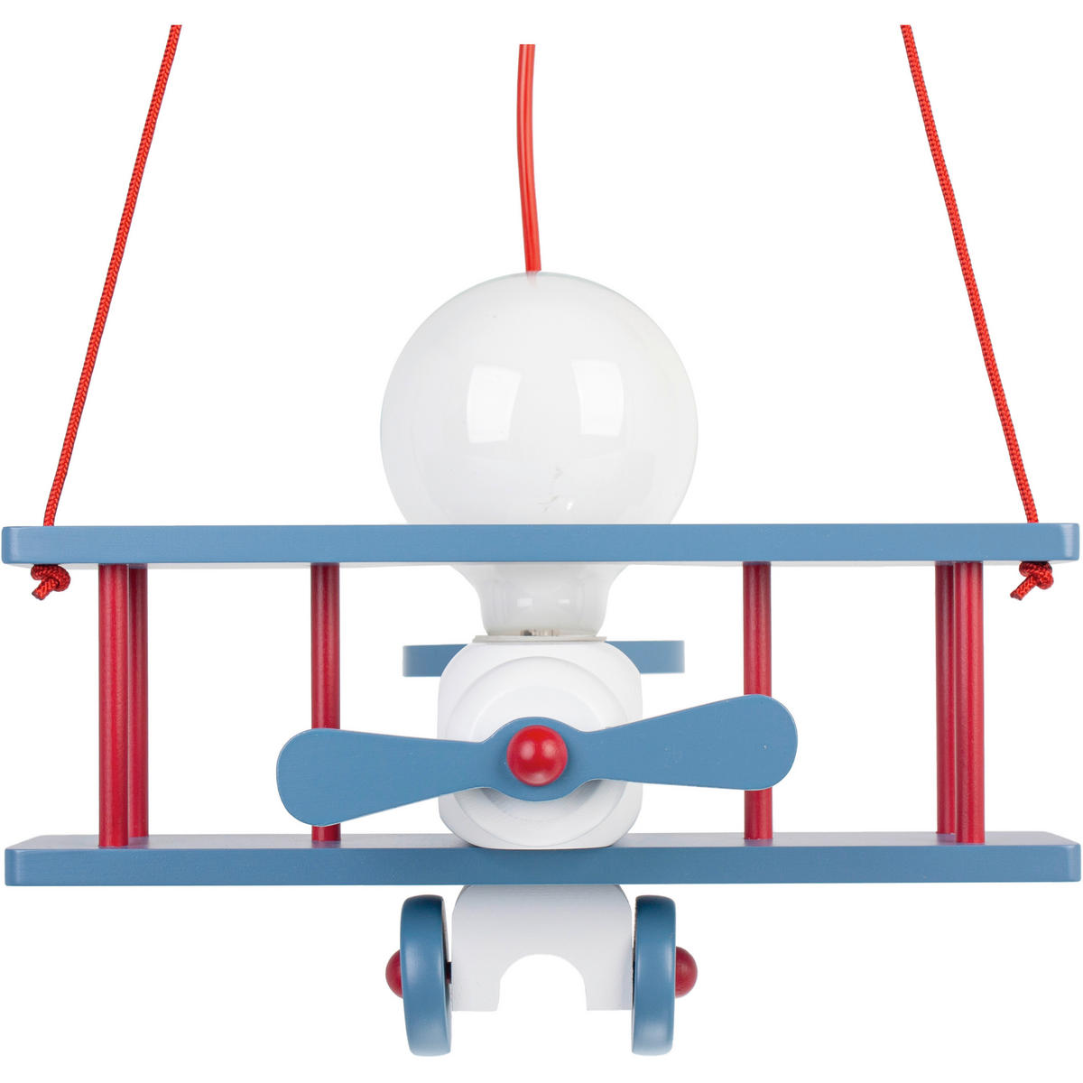 KINDERHÄNGELEUCHTE  29/31/75 cm    - Blau/Rot, KONVENTIONELL, Holz (29/31/75cm)