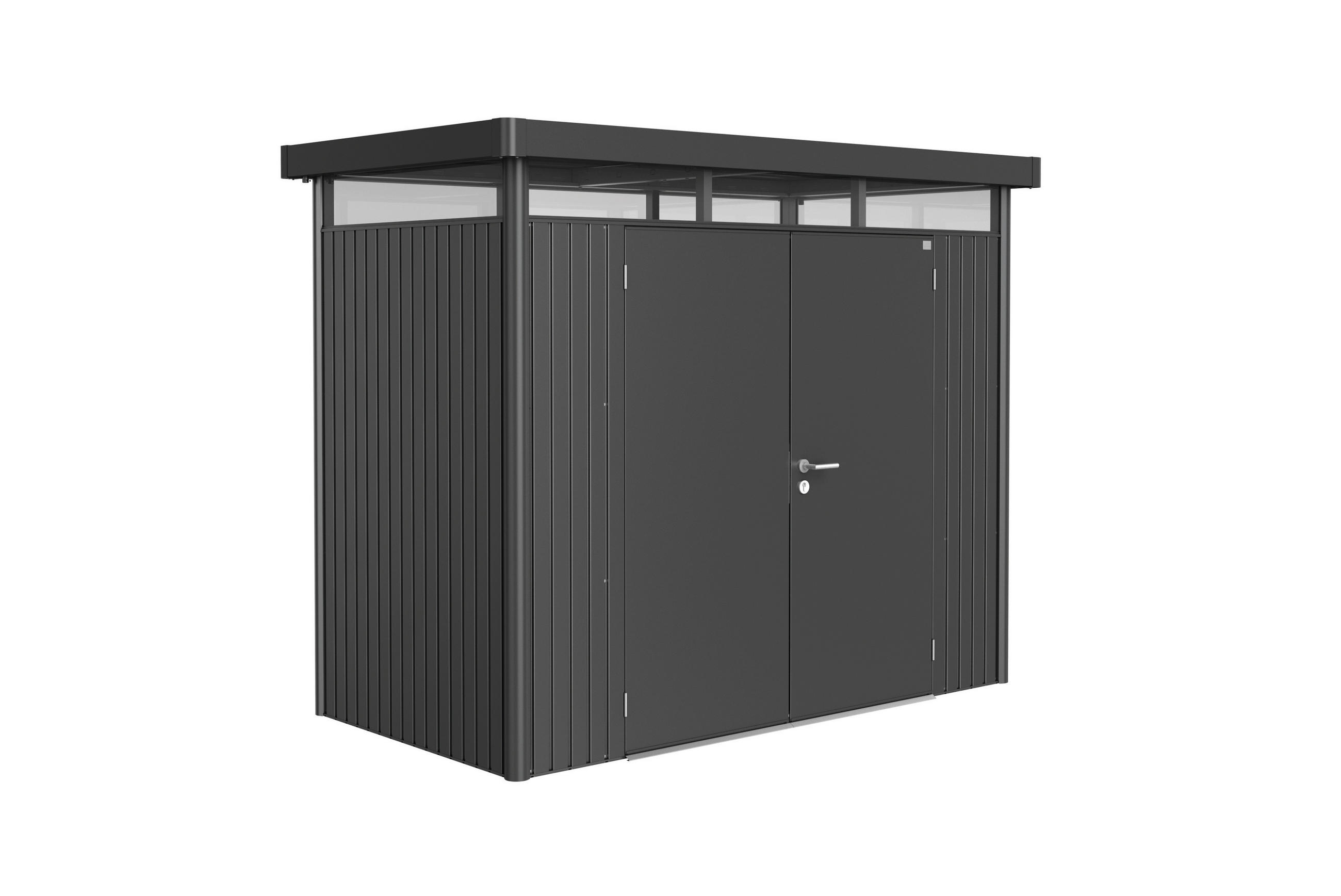 GERÄTEHAUS 275/222/155 cm  - Dunkelgrau, Design, Metall (275/222/155cm) - Biohort