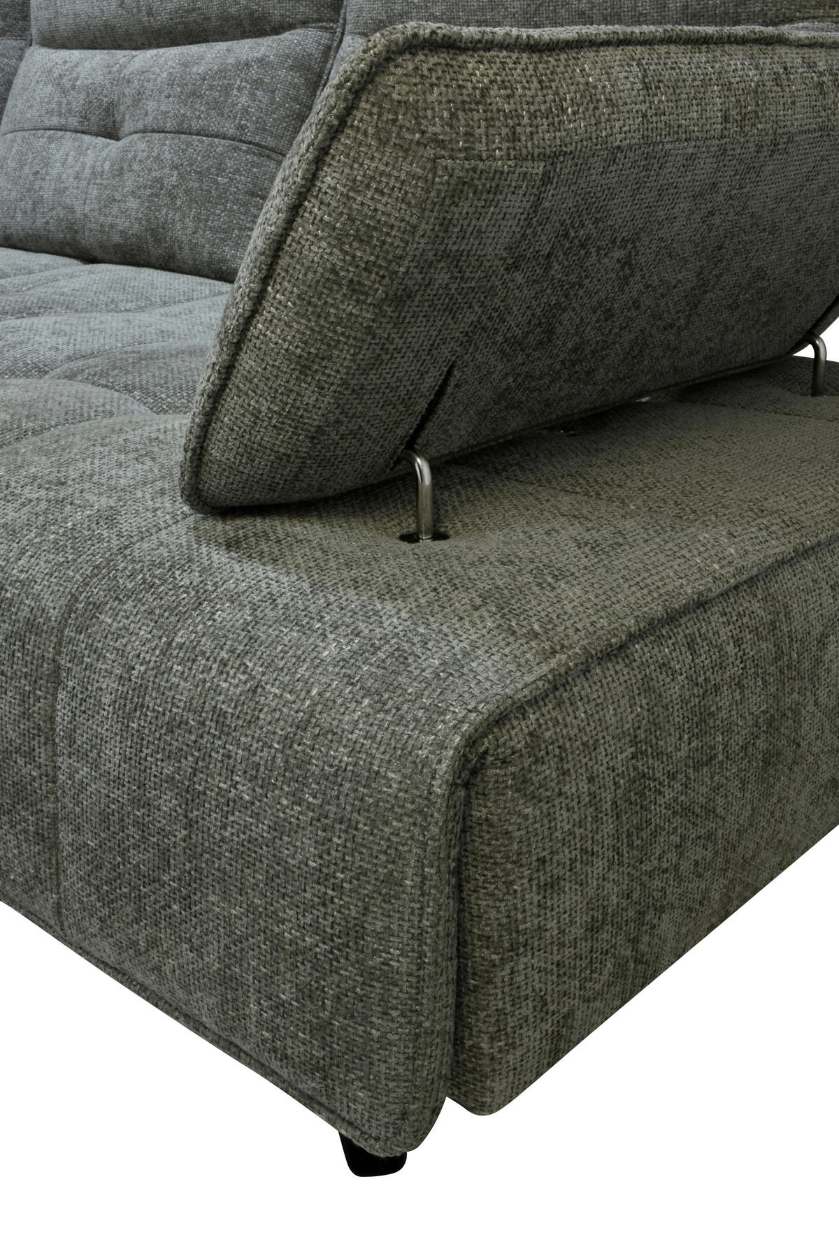 ECKSOFA Grau Chenille  - Schwarz/Grau, Design, Kunststoff/Textil (162/314cm) - Livetastic