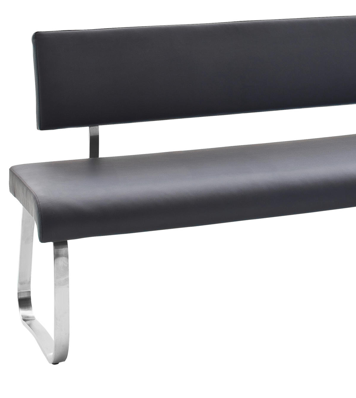 ROHOVÁ LAVICA, čierna, farba ušľachtilej ocele - čierna/farba ušľachtilej ocele, Design, kov/koža (200/150cm) - Livetastic