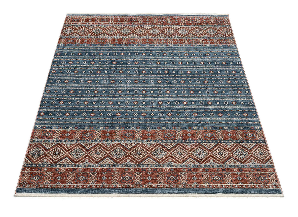 WEBTEPPICH 65/130 cm Korsika Blau, Rot  - Blau/Rot, Design, Textil (65/130cm) - Novel