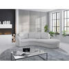 ECKSOFA in Flachgewebe Silberfarben  - Silberfarben/Schwarz, Modern, Kunststoff/Textil (266/230cm) - Sit & More
